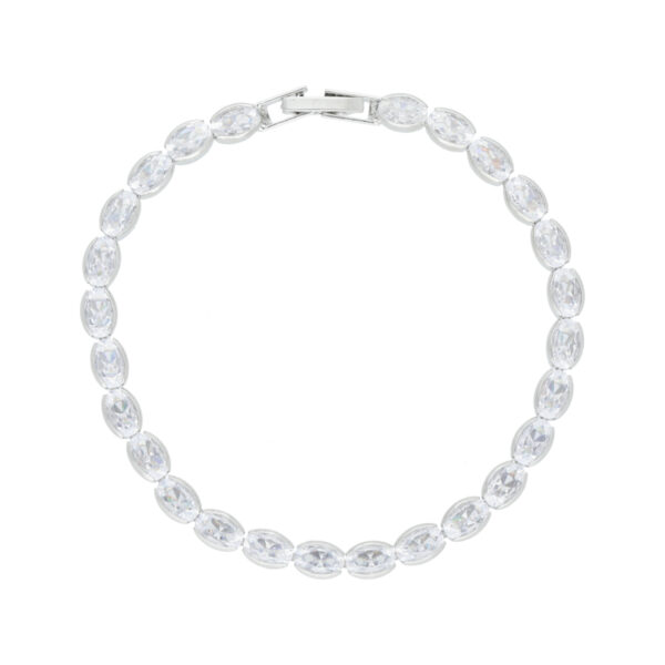 Pulsera color plata zirconia