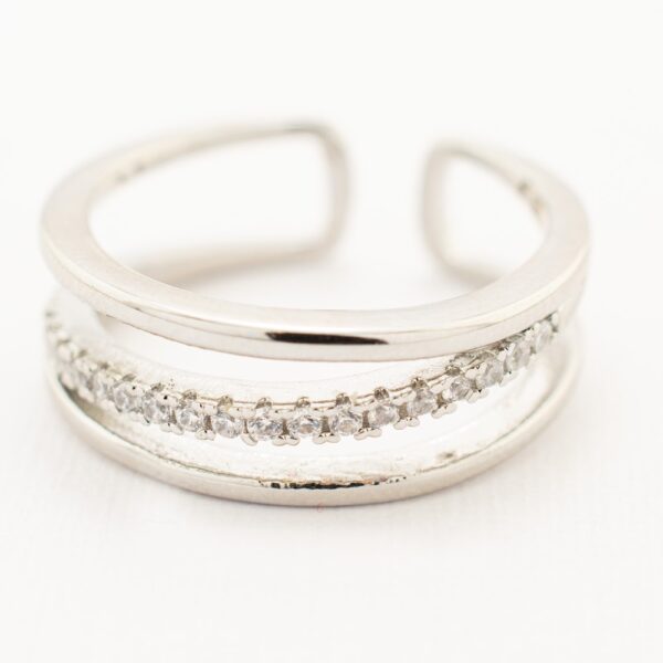 Anillo doble rodio