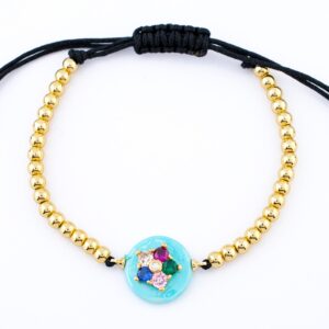 Pulsera hilo flor cristal