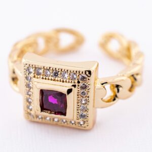 Anillo cuadro rosa