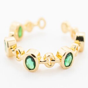 Anillo 5 piedras verdes