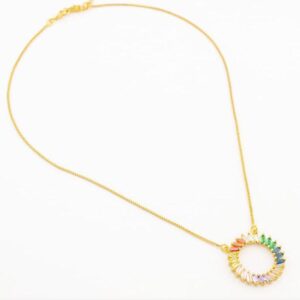 Collar circulo grande cristales