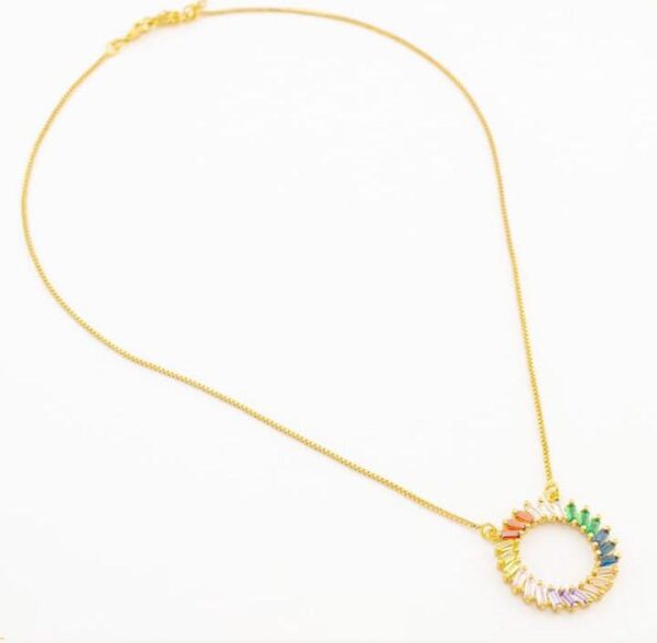 Collar circulo grande cristales