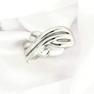 Anillo rodio cruzado