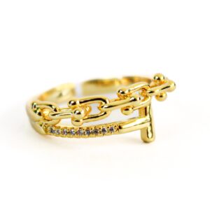 Anillo cadena cristal
