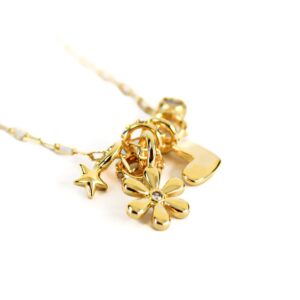 Cadena corazón flor estrella