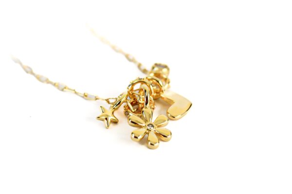 Cadena corazón flor estrella