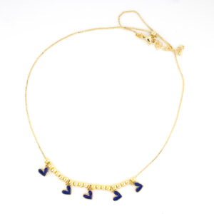 Collar corazones azules