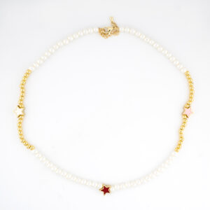 Collar 3 estrellas y perlas