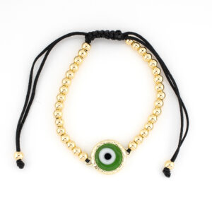 Pulsera ojo turco verde hilo