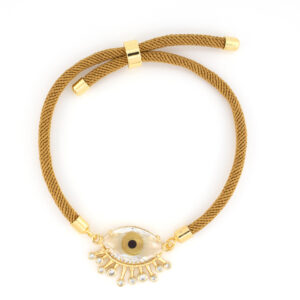 Pulsera ojo turco cafe cuerda