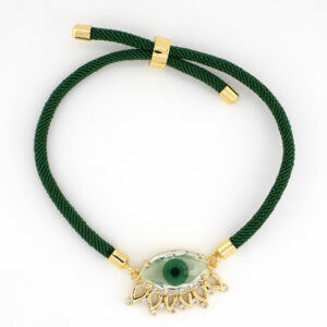 Pulsera ojo turco verde cuerda