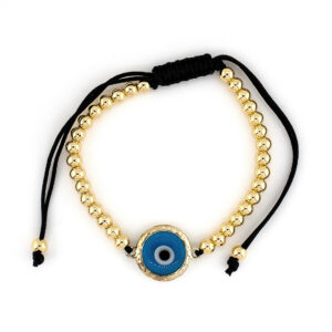 Pulsera hilo negro ojo turco azul