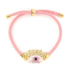 Pulsera ojo turco rosa cuerda