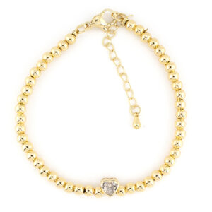 Pulsera corazón dorado cristal
