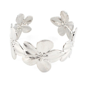 Brazalete flor plata