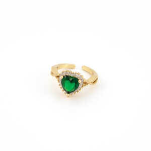 Anillo corazón verde