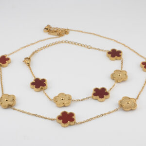 Collar flor tinta y dorada