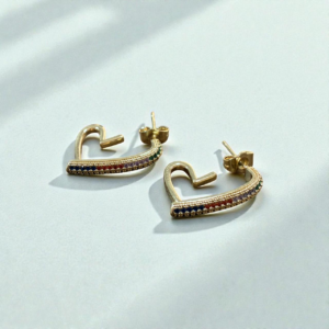 Arete corazon piedra colores