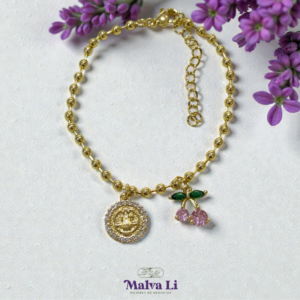 Pulsera virgen cereza