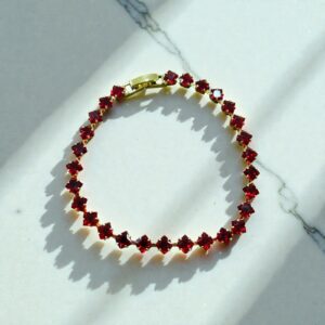 PULSERA CRISTALES ROJO