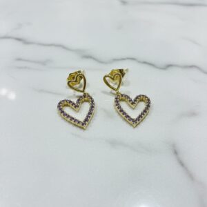 ARETE CORAZON CRISTALES MORADO