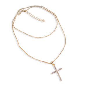 Collar cruz piedras