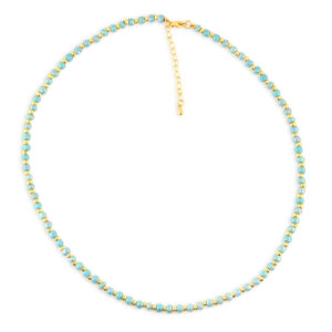 collar bolitas azul cielo