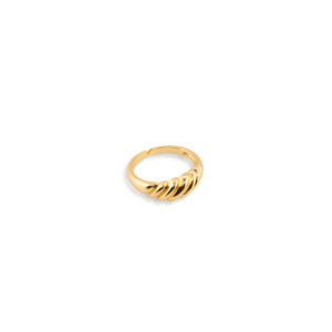 Anillo dorado ondas de caracol