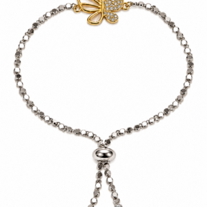 pulsera mariposa piedras blancas