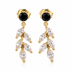 arete hojas cristal negro