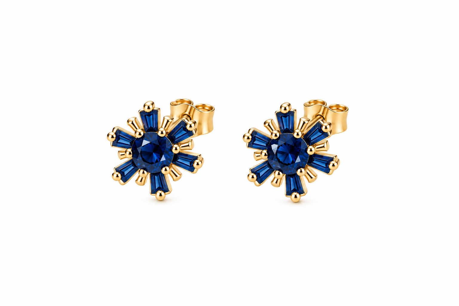 arete flor azul